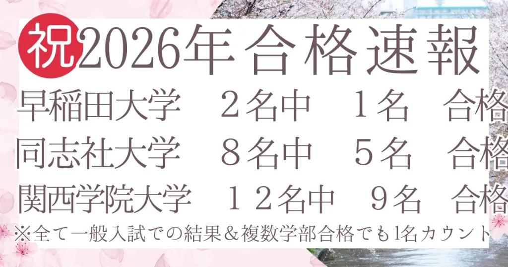 2026年関関同立合格速報！